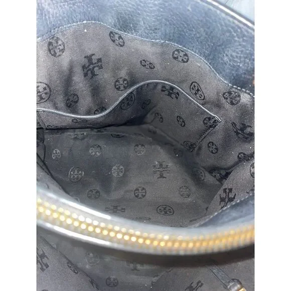 Tory Burch Medium Shoulder Chain Bag Black Leather Handbag with Gold Accents - Picture 4 of 14